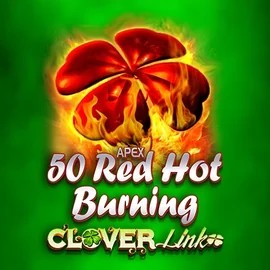 50 Red Hot Burning Clover Links logo by Novomatic Leon Casino