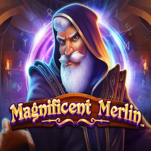 Magnificent Merlin slot logo by Greentube at Leon Casino