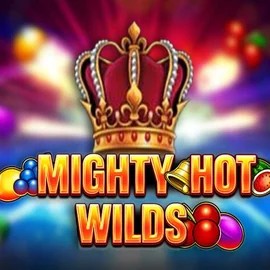 Mighty Hot Wilds slot logo by Inspired Gaming at Leon Casino