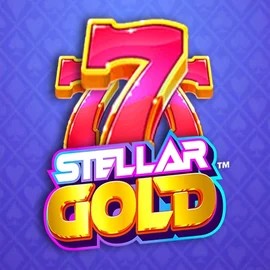 Stellar Gold slot logo by Snowborn Games at Leon Casino